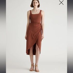 Tencel Jersey Side Tie Midi Dress